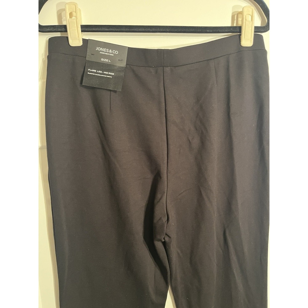 Jones New York Jones & Co Black Flare Leg Mid Rise Ponte Pants Womens Large L